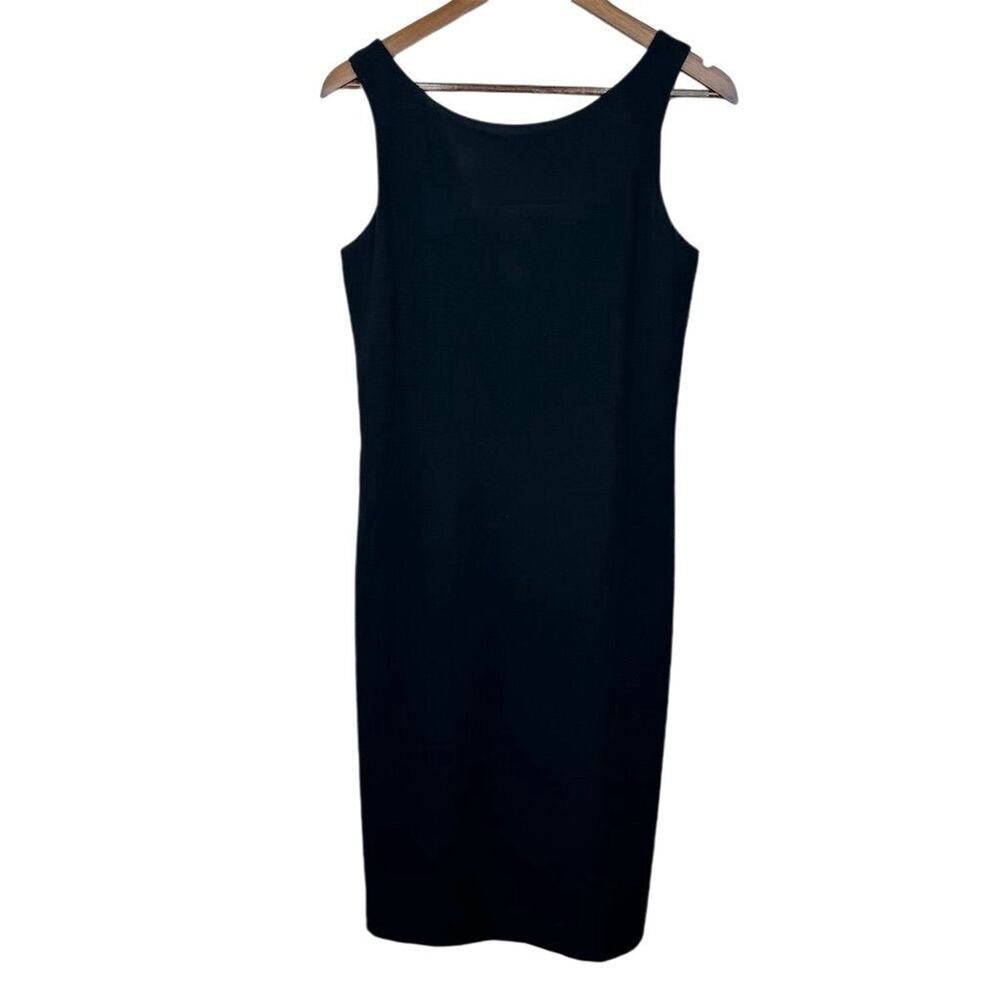 Bergdorf Goodman Women Black Sheath Dress Size 6‎ Knee Length Formal Sleeveless